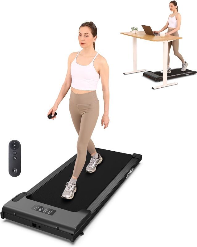 Photo 1 of Under Desk Treadmill, 2 in 1 Portable Folding Treadmill, 2.5-3.0HP Brushless Motorized Electric Walking Treadmill, Larger Running Area, Small Mini Walking Pad Running Machine for Home
