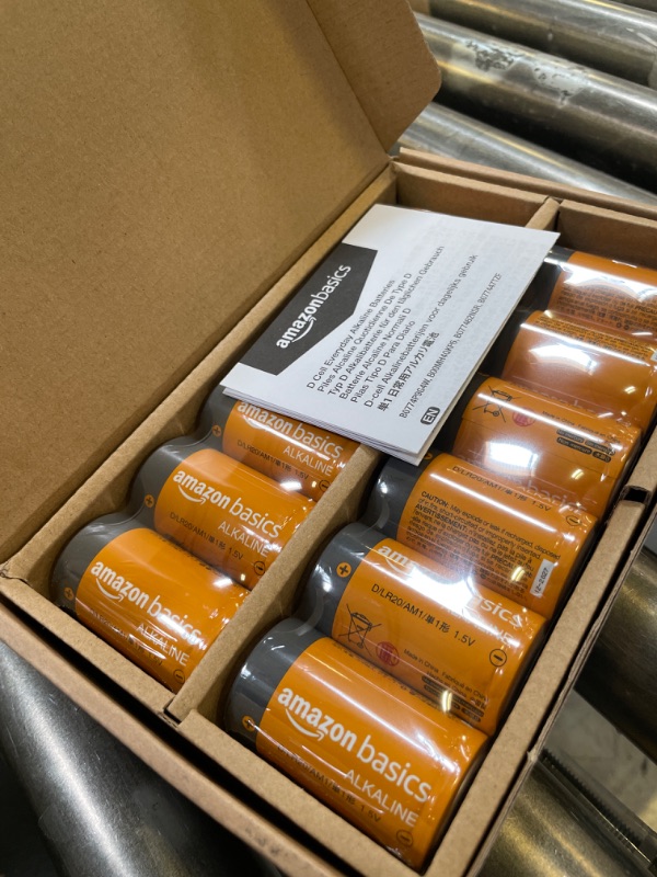 Photo 1 of Amazon Basics 12-Pack D Cell Alkaline All-Purpose Batteries, 1.5 Volt, 5-Year Shelf Life 12 Count (Pack of 1)