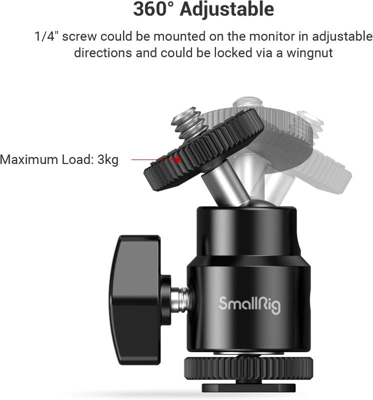 Photo 1 of 1pc--SMALLRIG 1/4" Camera Hot Shoe Mount with Additional 1/4" Screw  - 2059