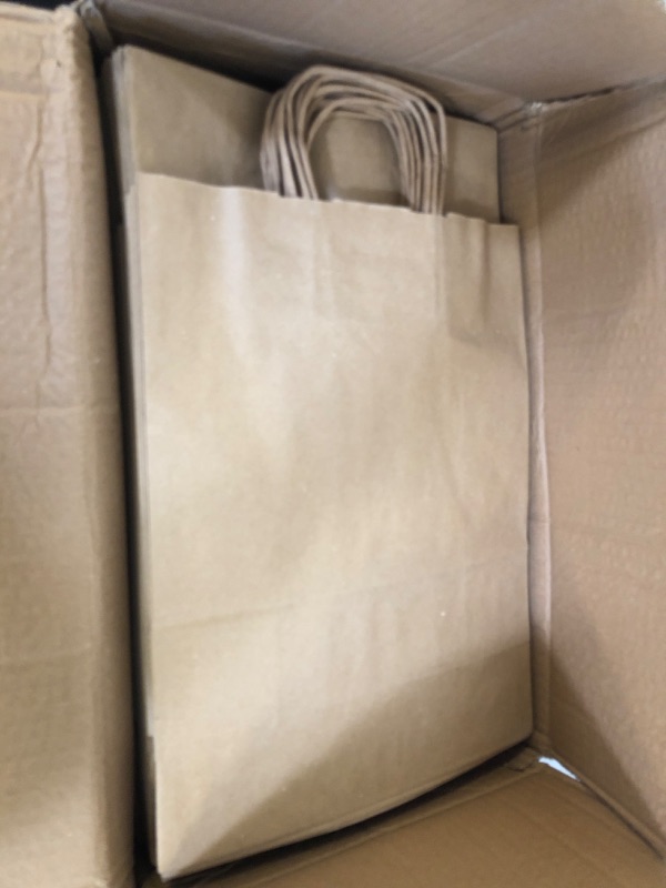 Photo 2 of 10x5x13 Kraft Paper Bags 100 Pcs Kraft Shopping Bags