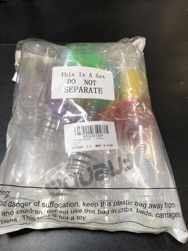 Photo 2 of 18 Pieces Tornadoes in A Bottle, Plastic Tornado Bottle Connector Cyclone Tube Vortex Connector for Scientific Experiment, 5 Colors