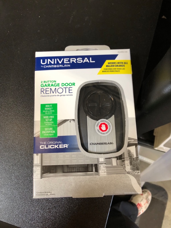 Photo 2 of Chamberlain KLIK5U-SS Universal Garage Door Remote, Silver 