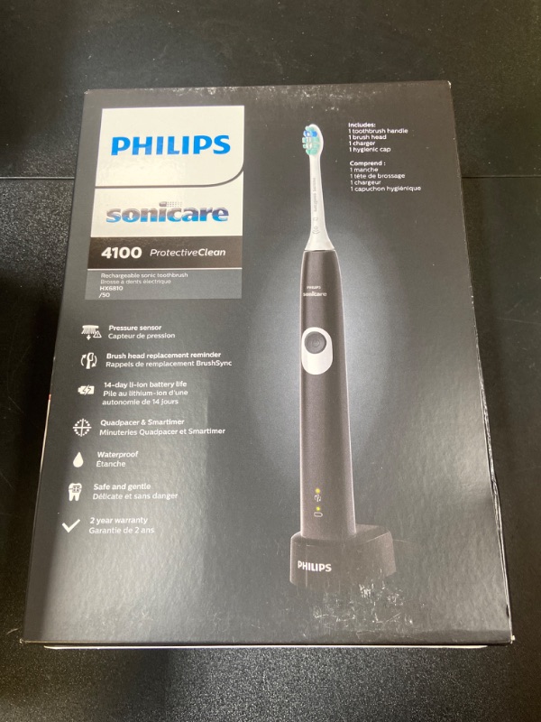 Photo 2 of Philips Sonicare ProtectiveClean 4100 Rechargeable Electric Power Toothbrush, Black, HX6810/50