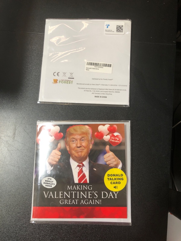 Photo 2 of 2 OUR FRIENDLY FOREST Talking Greeting Card - Donald Trump Valentines Card - Funny Valentine's Day Gift for Him or Her Glossy Finish Card with Audio Technology - Includes Envelope