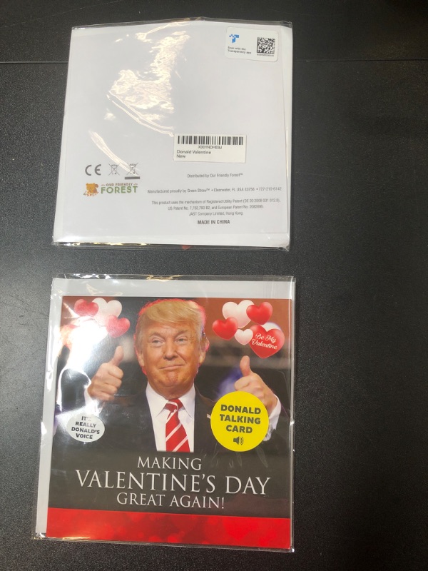 Photo 2 of 2 OUR FRIENDLY FOREST Talking Greeting Card - Donald Trump Valentines Card - Funny Valentine's Day Gift for Him or Her Glossy Finish Card with Audio Technology - Includes Envelope