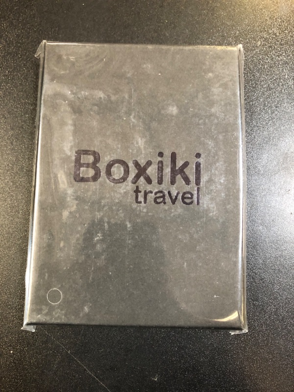 Photo 2 of Boxiki Travel RFID Blocking Slim Wallet for Men - Aluminum Minimalist Credit Card Holder Fits 6 Cards & More | Pop Up Wallet with Sleek Brown Design