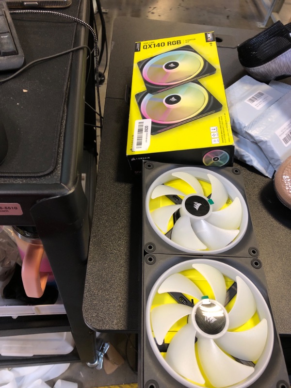 Photo 2 of Corsair iCUE LINK QX140 RGB 140mm Magnetic Dome RGB Fans - Double Fan Starter Kit with iCUE LINK System Hub - Black