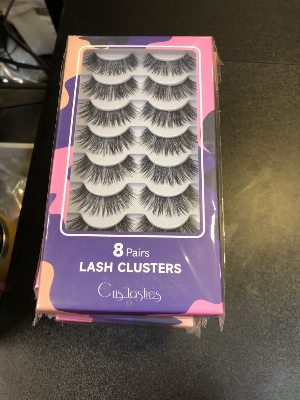 Photo 2 of Lash Clusters 8 Pairs Crislashes Strip Cluster Lashes 11-13mm Eyelash Clusters Ultra-lightweight Natural Lash Clusters DIY Eyelash Extensions Reusable Cluster Eyelash Extensions (Weightless 02)