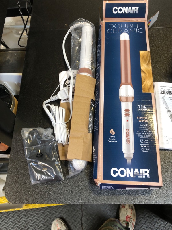 Photo 2 of Conair Double Ceramic Curling Wand; 1-inch; White/Rose Gold