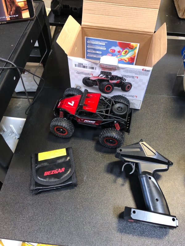 Photo 2 of BEZGAR TB201 RC Cars-1:20 Scale Remote Control Car-2WD High Speed 20 Km/h Electric Toy Off Road Vehicle Monster Truck Crawler with LED Headlight and Rechargeable Battery for 6+ Year Old Boys Girls