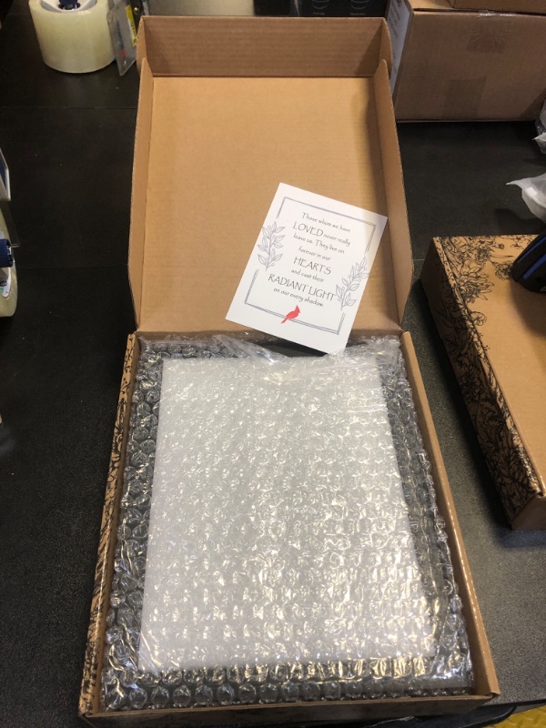 Photo 1 of WOODEXPE Sympathy Gift LED Memorial Shadow Box 8x10 Memorial Gifts for Loss of Loved One (A Letter from Heaven Black)