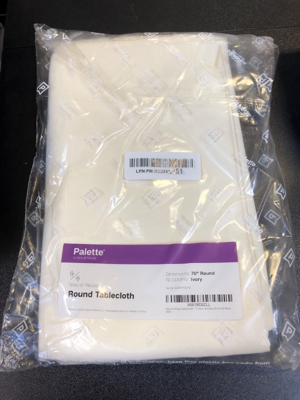 Photo 1 of Gee Di Moda Round Tablecloth - 70 Inch Ivory Round Table Cloth for 24 to 48 Inch Round Tables - Heavy Duty Washable Fabric - for Buffet Table, Holiday Party, Dinner, Wedding & Baby Shower