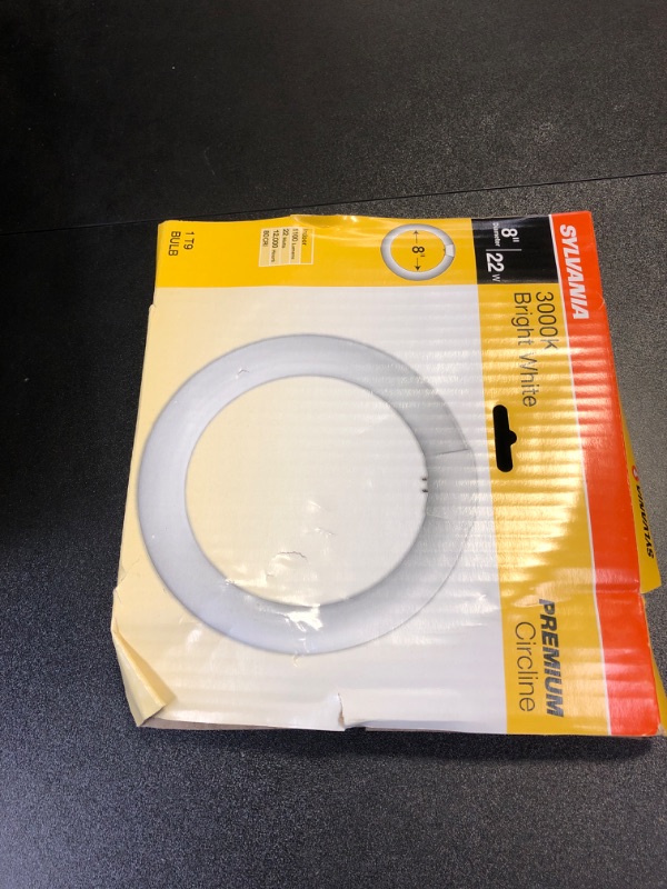 Photo 1 of (2 Pack) Sylvania 23537 Bright White/Warm White Premium Circline Fluorescent T9 Circle 8 inch Diameter, 22 watts, 3000K, 1100 lumens, 80 CRI Fluorescent Light Bulb