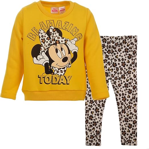 Photo 1 of [Size 6/6X] Disney Minnie Mouse Baby Girls Fleece Sweatshirt and Leggings Outfit Set 