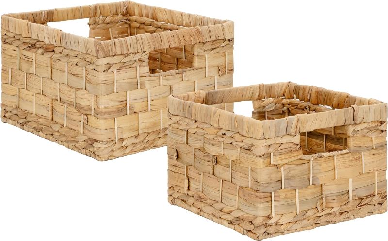 Photo 1 of 
StorageWorks Water Hyacinth Storage Baskets, Handwoven Wicker Baskets for Storage, Decorative Wicker Baskets with Built-in Handles, Set of 2