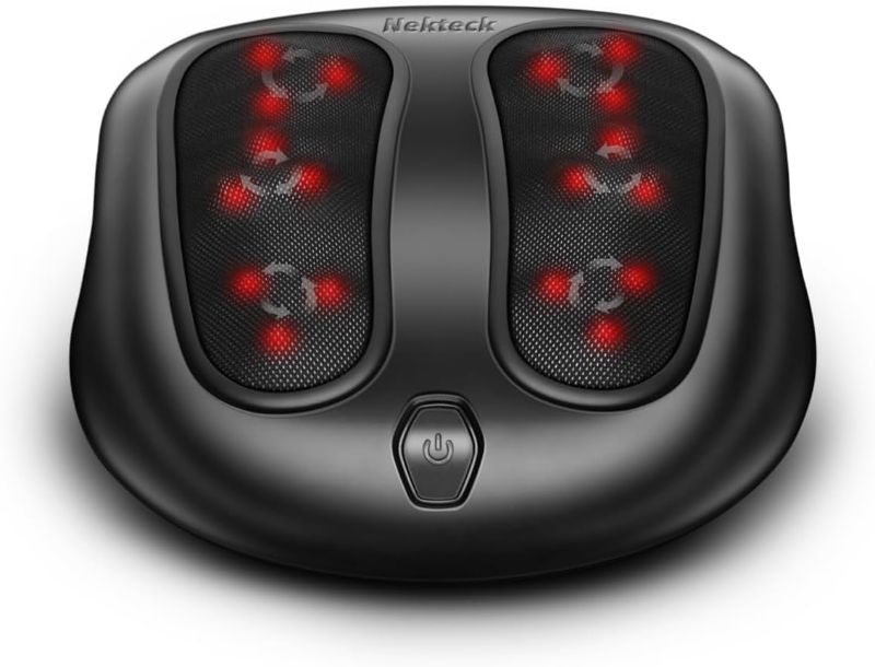 Photo 1 of Nekteck Foot Massager with Heat, Shiatsu Heated Electric Kneading Foot Massager Machine for Plantar Fasciitis, Built-in Infrared Heat Function and Power Cord (Black)
