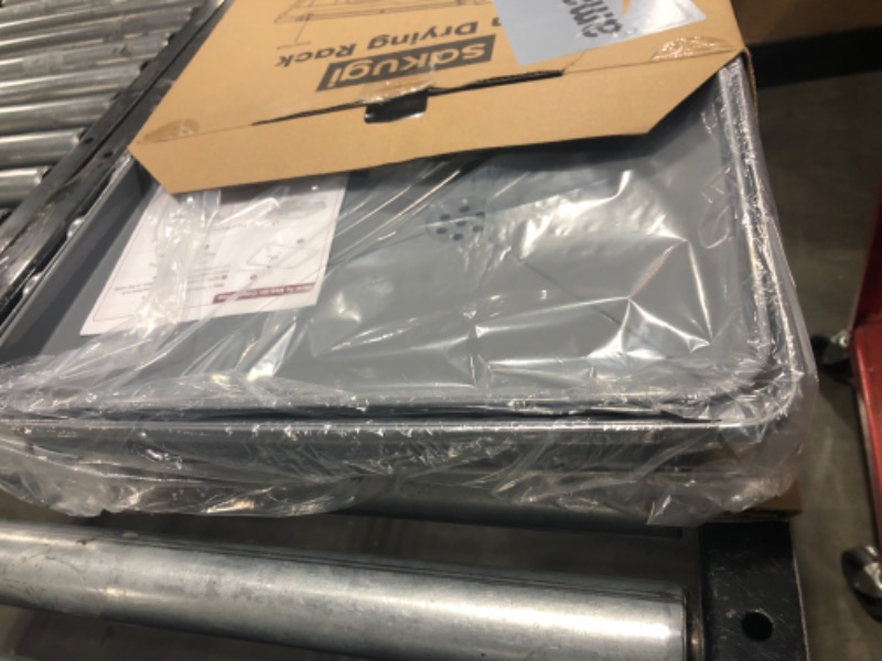 Photo 1 of Sakugi Dish Drying Rack - Stainless Steel Dish Rack with Drainboard for Kitchen Counter and Sink, 12.0''W x 15.8''~23''L, Silver