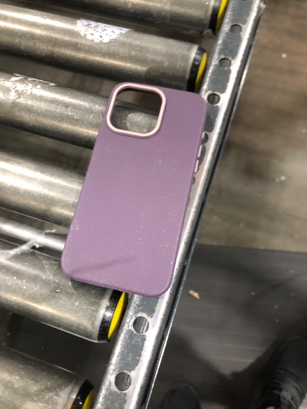 Photo 2 of OtterBox iPhone 15 Pro Max Symmetry Series Cactus Leather for MagSafe - Plum Luxe (Purple), sustainably sourced, Snaps to MagSafe, Ultra-Sleek, Raised Edges Protect Camera & Screen