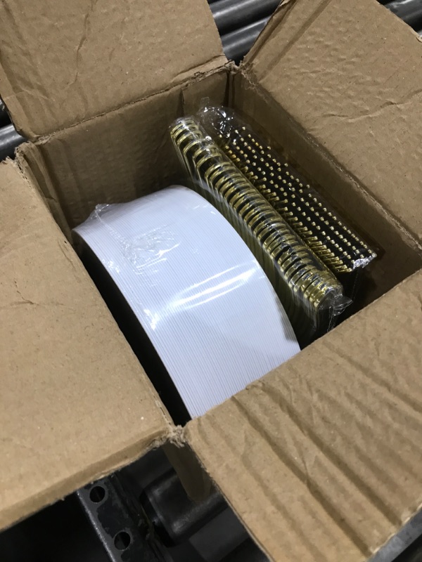 Photo 2 of Goodluck 120 Pieces Gold Plates with Plastic Forks, Gold Dessert Plates for 60 Guests, Heavy Duty Disposable Plates for Party, Including 60 7" Plastic Plates and 60 7.4" Plastic Forks