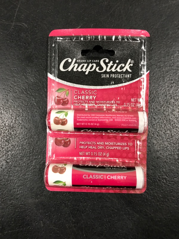 Photo 2 of [2 Pack] Cherry Flavor Skin Protectant Flavored Lip Balm Tube 0.15 Oz