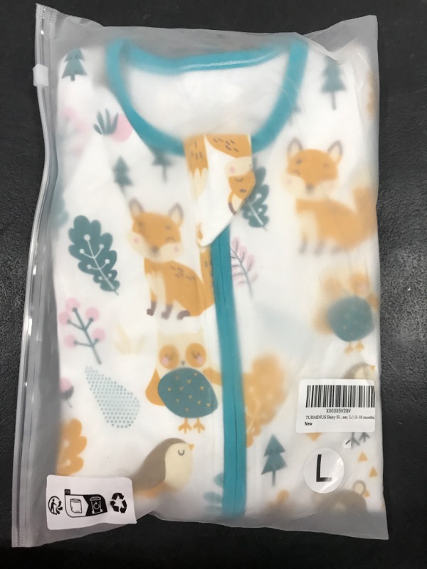 Photo 2 of [Size 12-18mo] TURMINUS Baby Sleep Sack, 0.5 TOG Baby Sleeping Bag 100% Cotton with 2-Way Zipper Sleeveless Wearable Blanket for Newborn, Bear, L(12-18 Months)