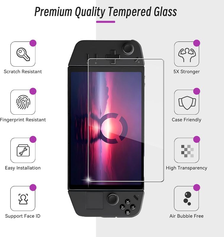 Photo 1 of 
Qoosea for Legion Go Screen Protector 2 Pack Tempered Glass Bubble Free Anti-Scratch Anti-Fingerprint HD Tempered Glass Screen Protector for Lenovo Legion...