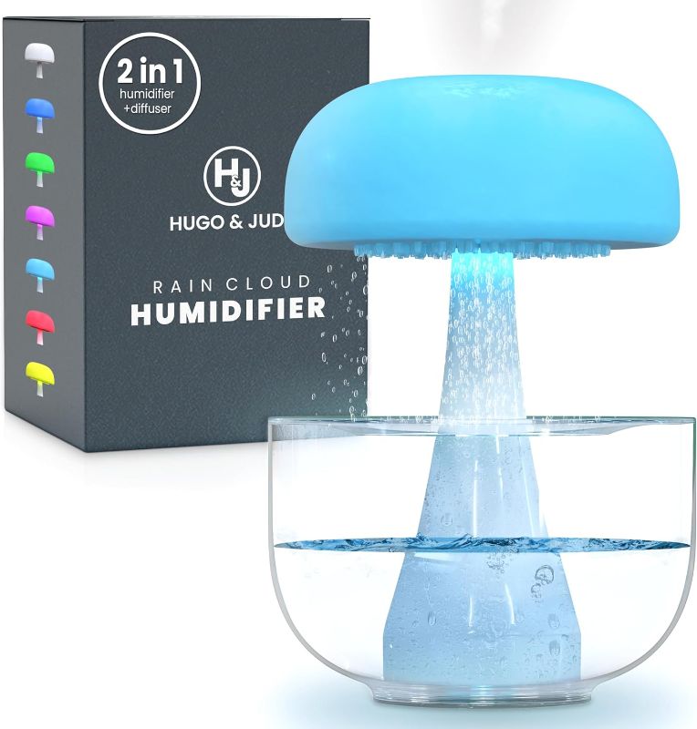 Photo 2 of 
RAINDROPZ Rain Cloud Humidifier by Hugo & Jude - Oil Diffuser, Rain Sounds for Sleeping & Mushroom Night Light. Anti-Splash Mushroom Humidifier for..