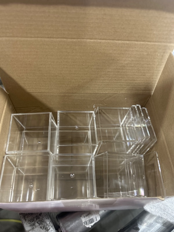 Photo 2 of 12 Pieces Clear Acrylic Plastic Square Cube Small Acrylic Box Acrylic Storage Containers with Lid Stackable Cube Containers Acrylic Container with Lid for Candy Jewelry Display (2.2 x 2.2 x 2.2 inch)