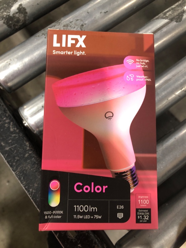 Photo 1 of LIFX Color 1100 Lumen BR30 E26 Bulb,White, 1-Pack