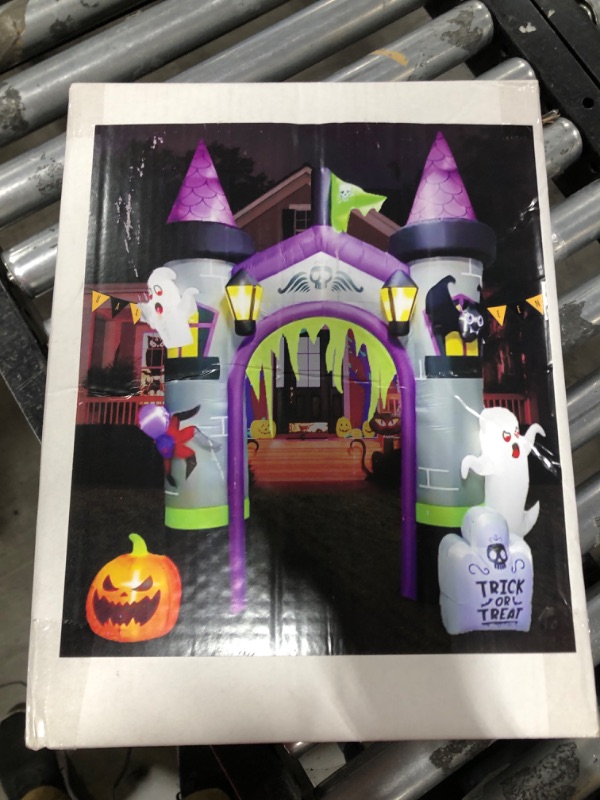 Photo 2 of 12.5 FT Halloween Inflatables Outdoor Yard Decorations, Spooky Light-Up Blow Ups Inflatable Halloween Outside Decor, Ghost, Pumpkin, Witch, Castle, Tree Archway Inflatable (Castle Inflatables)