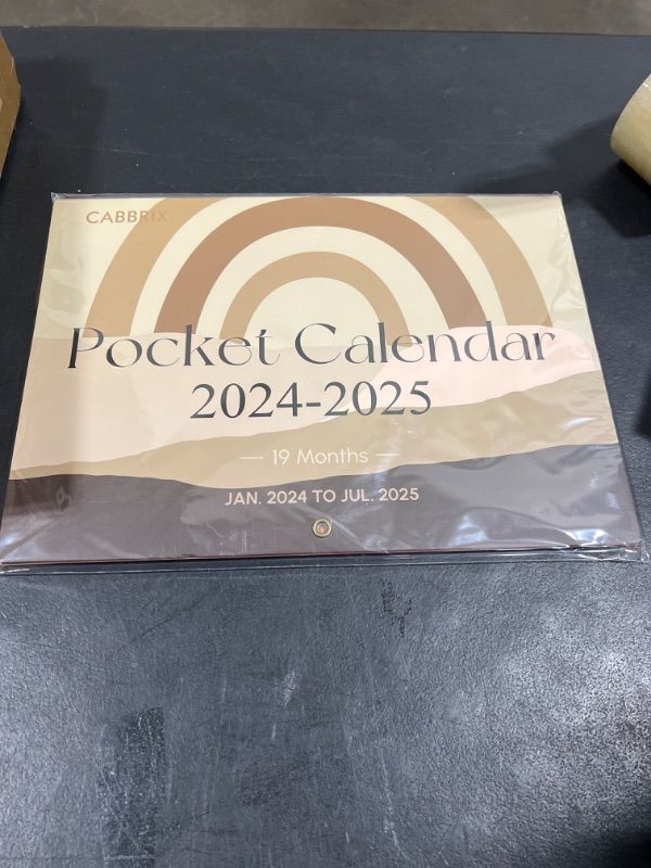 Photo 2 of 2024-2025 Academic Wall Calendar with Pocket, Boho Large Wall Calendar 25.5 x 14.2 Inches Runs from Now to July 2025, Monthly Family Calendar with Hanging Hole for Chores, To-dos & Appointments