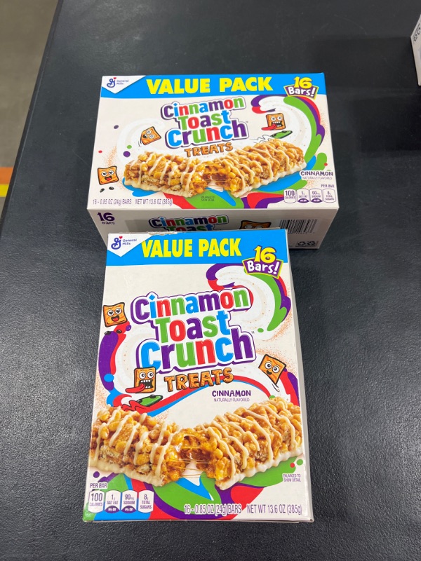 Photo 3 of  BB 10-18-2024  / 2 BOXES  Cinnamon Toast Crunch Breakfast Cereal Treat Bars, Snack Bars, 16 ct BB 10-18-2024