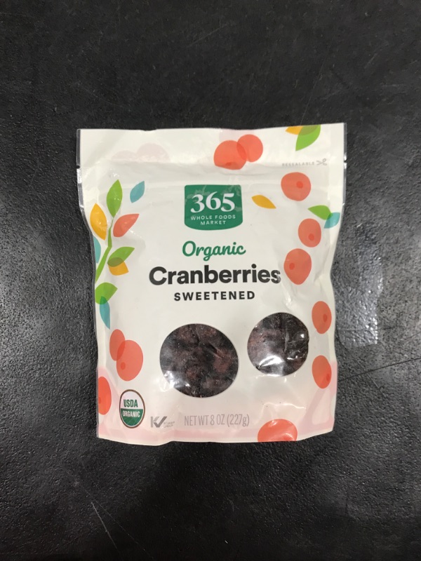 Photo 1 of 365 by Whole Foods Market Organic Dried Sweetened Cranberries 8 Ounce
