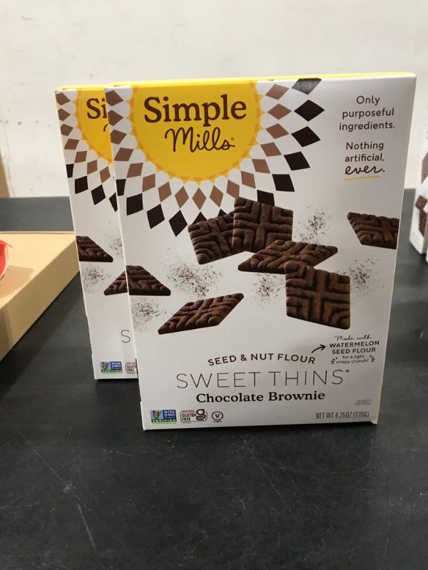 Photo 2 of [Pack of 2] Simple Mills Chocolate Brownie Seed & Nut Flour Sweet Thins - 4.25 oz