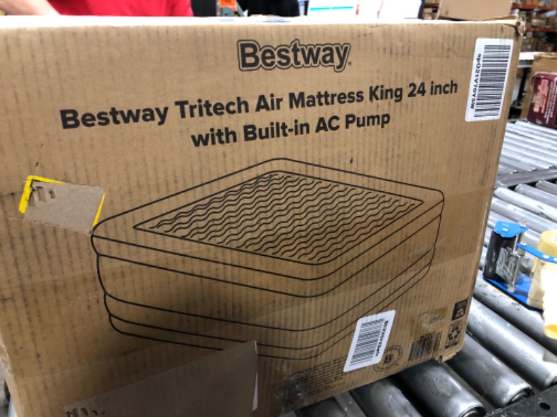 Photo 1 of Bestway Tritech Air Mattress King Raised 24" with Built-in AC Pump, Navy