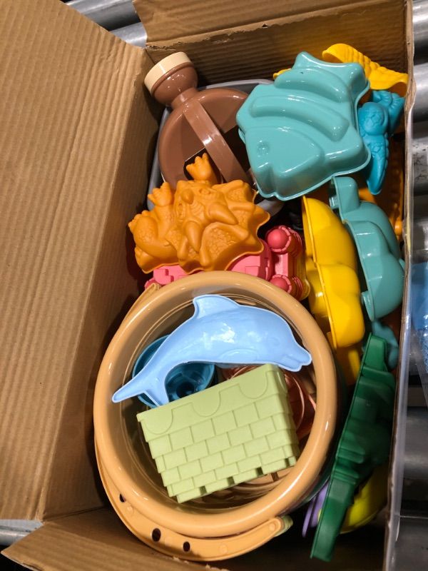 Photo 1 of Beach Sand Toy - Sandbox Toys Shell Collecting Bag with Bucket Mesh Beach Bag for Boys and Girls(27PCS)
