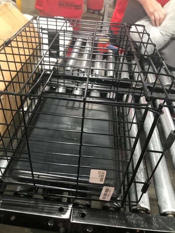 Photo 1 of Amazon Basics Durable, Foldable Metal Wire Dog Crate with Tray, Single Door, 22 Inches, Black 