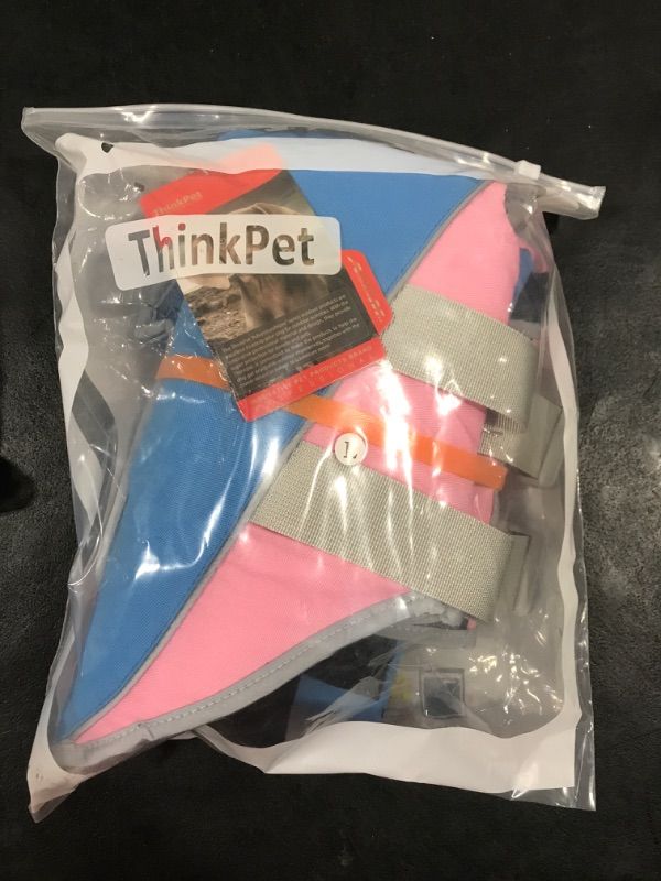 Photo 2 of [Size L] ThinkPet Dog Life Jacket, Reflective Lifesaver with Rescue Handle, Adjustable Floating Vest,High Buoyancy Aid Dog Saver Large Blue Pink