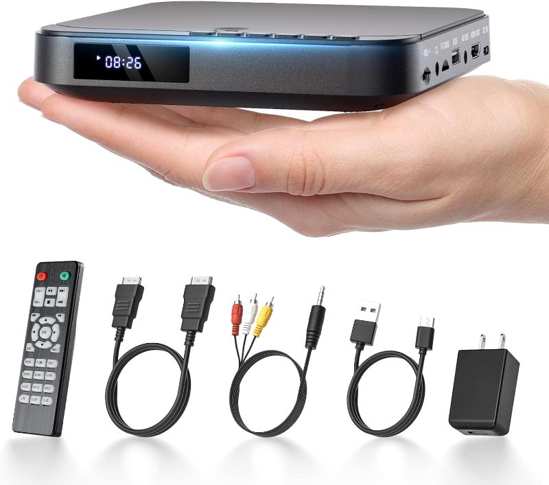 Photo 2 of 
DESOBRY Mini DVD Player - 1080P HD Compact Player for TVs with HDMI, All Region Free, CD/DVD, USB/TF Card, Remote Control, PAL/NTSC Support