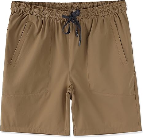 Photo 1 of Mens Casual Quick Dry Slim Fit 7 Inch Zip Pockets Hybrid Sports Running Gym Active Shorts