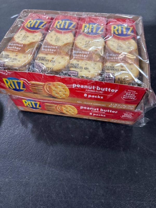 Photo 1 of  PACK OF 2 Ritz Crackers, Real Peanut Butter, 1.38 Oz, pack of 8 EXP 10/28/24