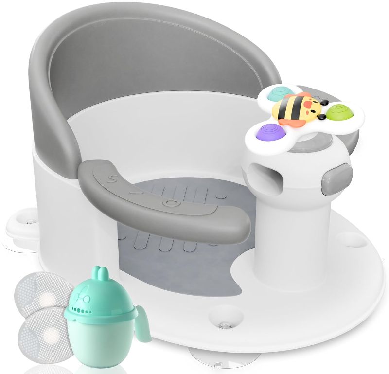 Photo 1 of BEBELEH™ Baby Bath Seat [Original] for Babies 6 Months & Up - Safe Infant and Toddler Baby Bathtub Seat for Sitting Up - Baby Bath Tub Baby Tub Seat for Shower (Gray, 6 Months+)
