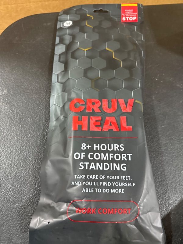 Photo 1 of (New) Work Comfort Orthotic Insoles - Anti Fatigue Shoe Insert Men Women - Low Arch Support - Shock Absorption - Foot Pain Relief - Work Boot Insoles (Black Hexagons, M)