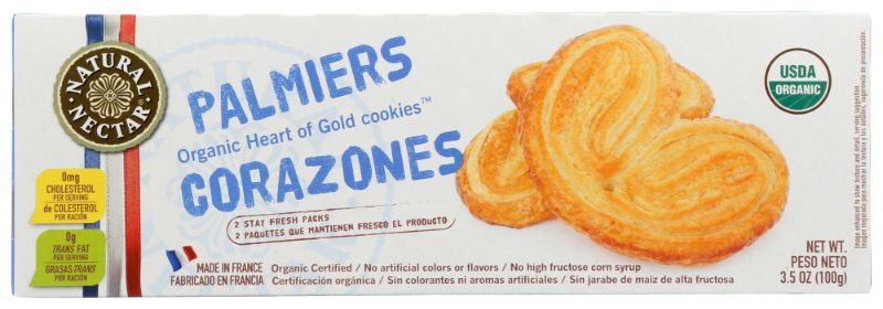 Photo 1 of 3.5 Ounce Organic Palmier Cookies PACK OF 2 EXP10/18/24
