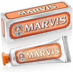 Photo 1 of   3 tubes of Marvis TSA Approved Ginger Mint Toothpaste, 1.3 oz & Soft Toothbrush