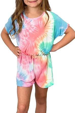 Photo 1 of [Size 12-13yrs] Dokotoo Girls Summer Crew Neck Romper Sleeveless Stretchy Short Jumpsuit Pants with Side Pockets