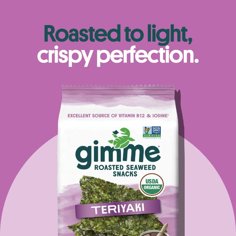 Photo 1 of [Case of 12] GIMME: Organic Roasted Seaweed Snacks Teriyaki, 0.35 oz