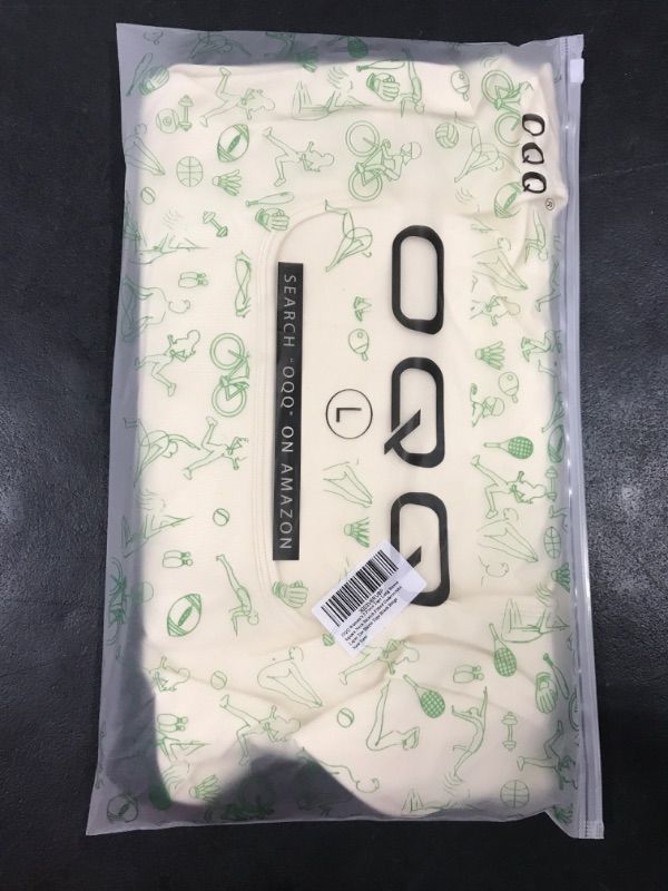 Photo 1 of [Size L] OQQ Women's 2 Piece Tops Long Sleeve Square Neck Stretch Fitted Underscrubs Layer Tee Shirts Tops Black Beige
