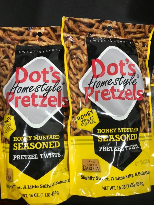 Photo 2 of 2 pack- Dot's Pretzels Honey Mustard Seasoned Pretzel Twists, Healthy Kids Snacks, 16oz Grocery Sized Bag Honey-Mustard 1 Pound (Pack of 1)