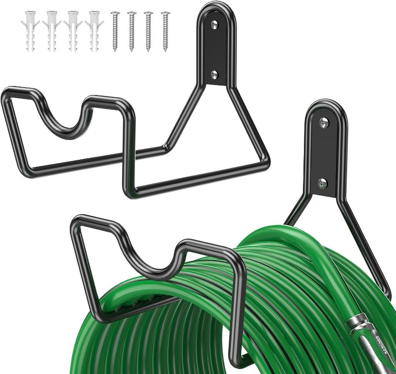 Photo 1 of 
Kcysta Hose Holder Wall Mount, Heavy Duty Metal Garden Hose Holder, Durable Water Hose Reel Hose Hanger Hook Storage for Outside Yard (2 Pack)